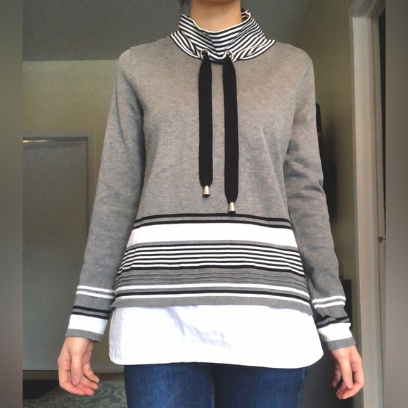San Francisco Mockneck Striped Sweater - Picture 2 of 12